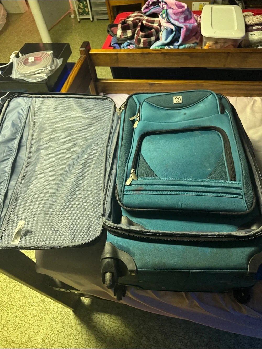 Teal Softside Rolling Suitcase - Versatile Travel Luggage